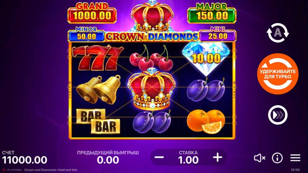 Crown and Diamonds: Hold and Win